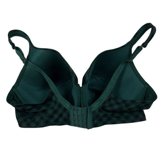 Cacique 46DD Bra Full Coverage Lightly Lined Green Black Check Garden Check - Picture 8 of 11